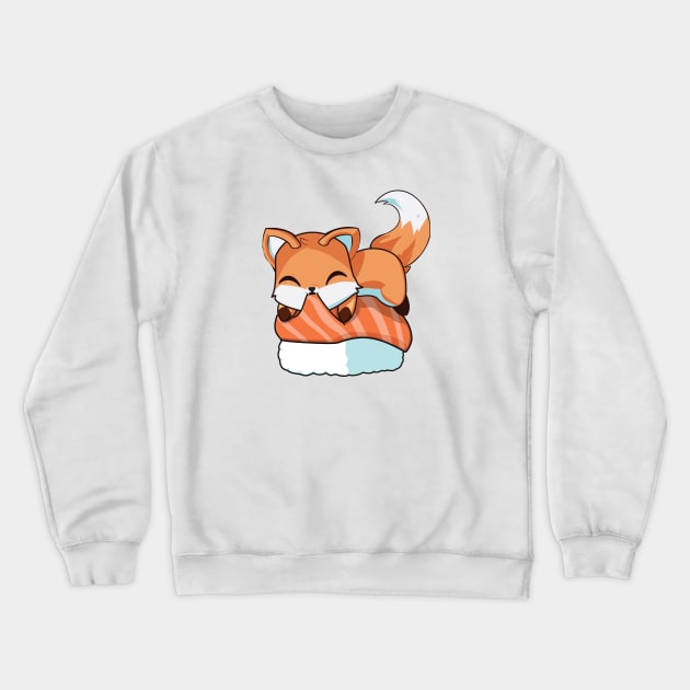 Fox Salmon Sushi Crewneck Sweatshirt by Myanko